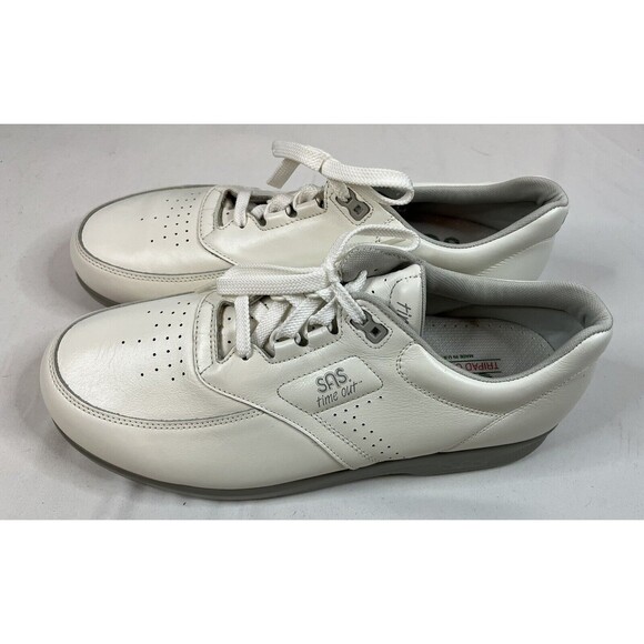 SAS Time Out Men's White Walking Comfort Leather Sneakers 10.5 Narrow Made in US - Picture 1 of 12